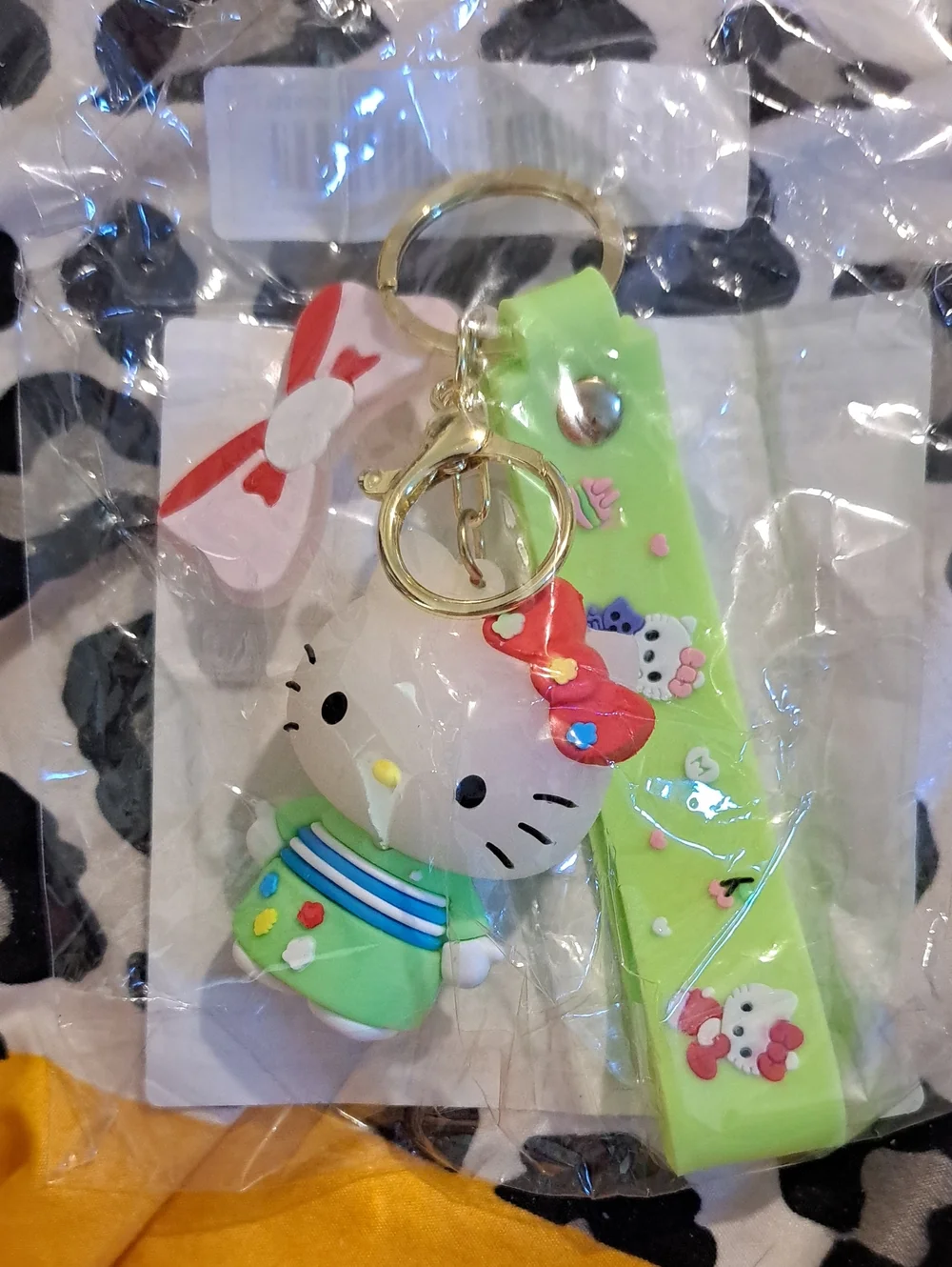 Hello Kitty Key Chain Bag Charm Green Large